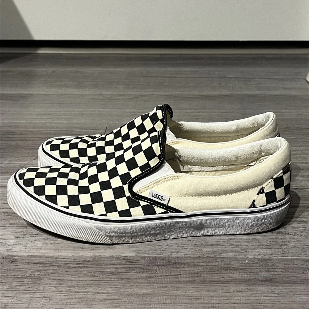 Classic Slip-On Checkerboard Vans, Size 11 - Picture 2 of 7